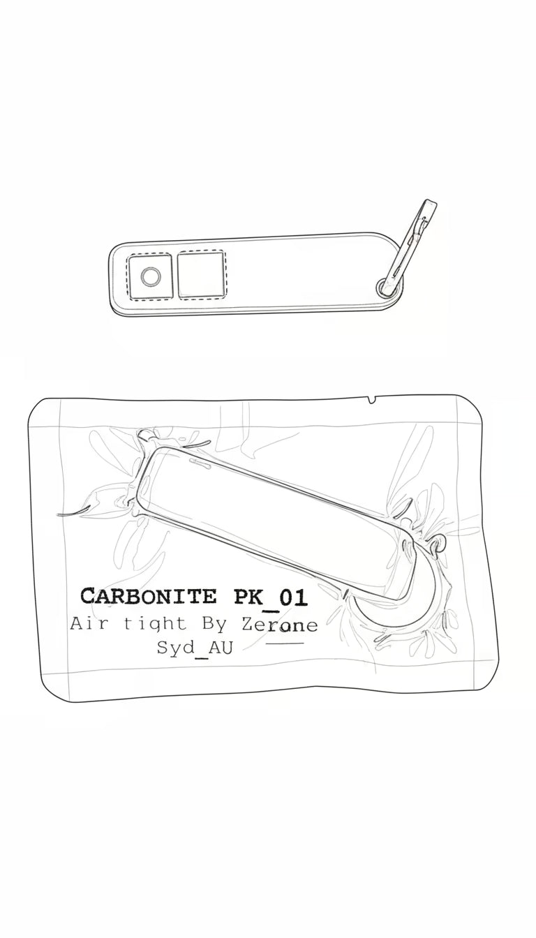ZERONE leather and titanium key fob – carbonite pack high resolution