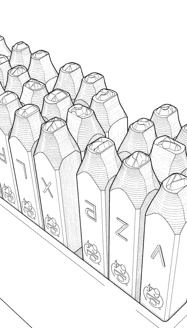 ZERONE 2mm Metal Stamping Kit – kit contents illustration