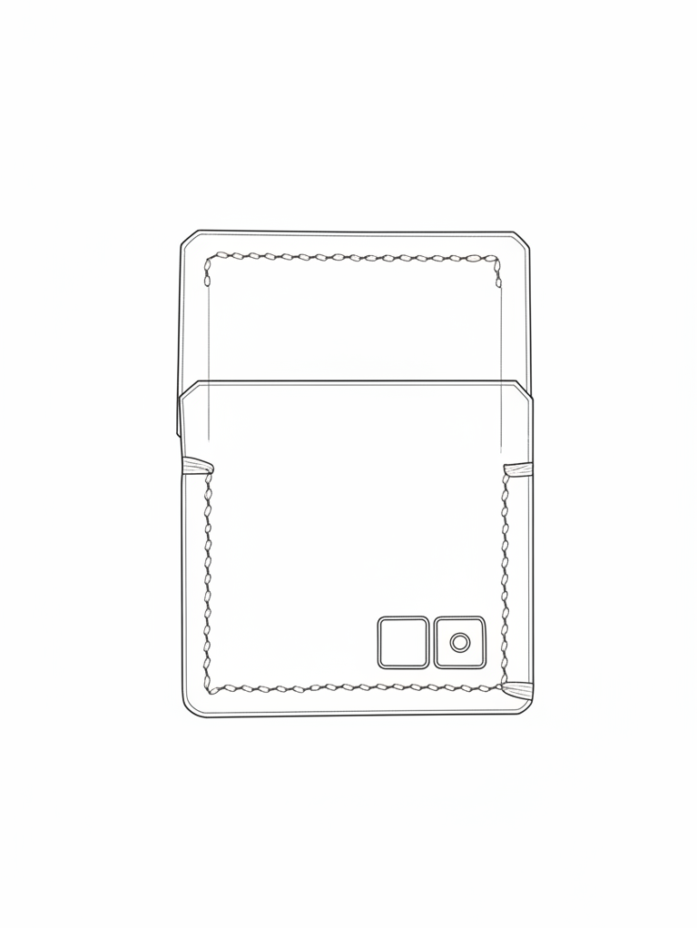 ZERONE handmade leather sleeve for titanium plate – illustration