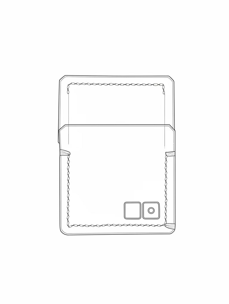 ZERONE handmade leather sleeve for titanium plate – illustration